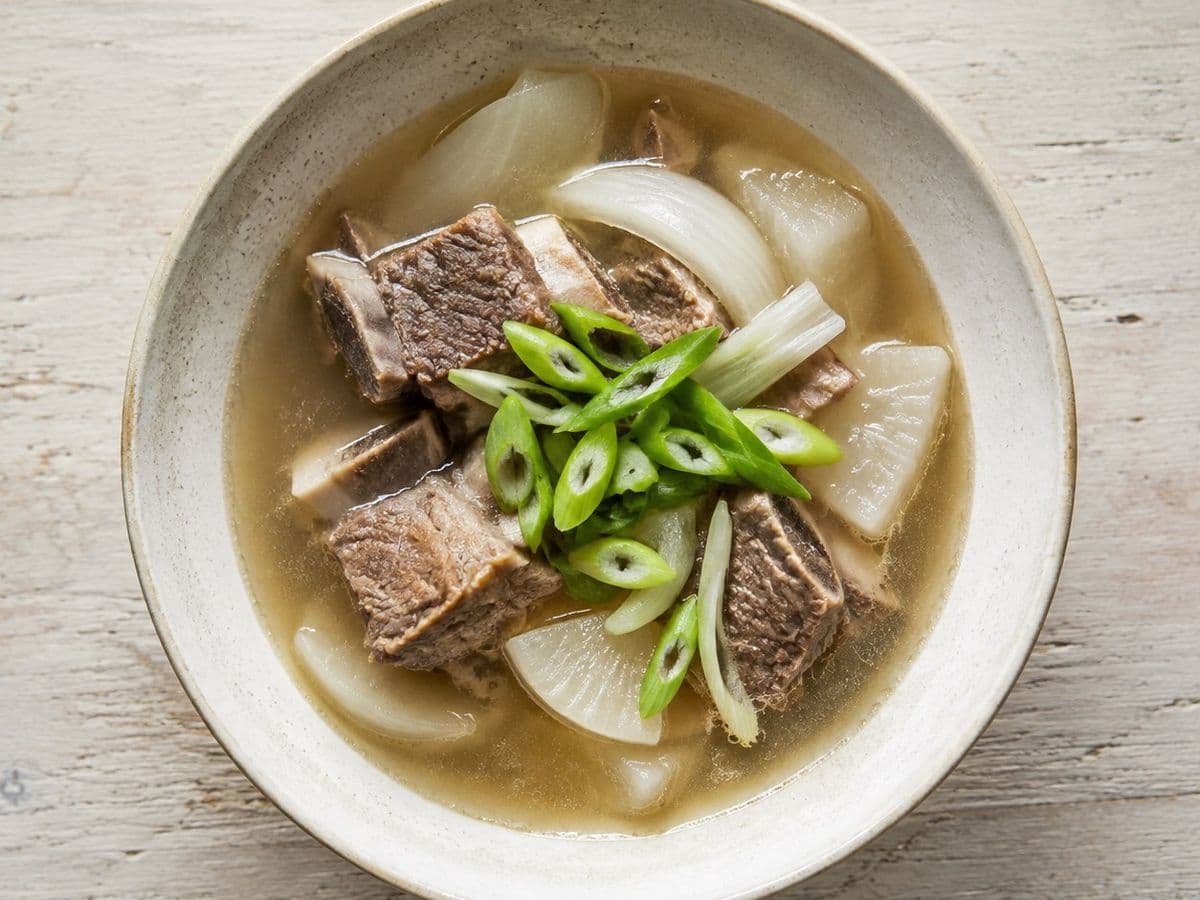 Galbitang, plated as one serving.