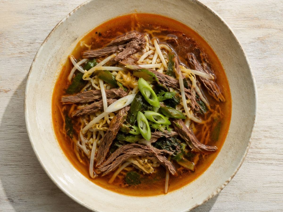 Yukgaejang, plated as one serving.