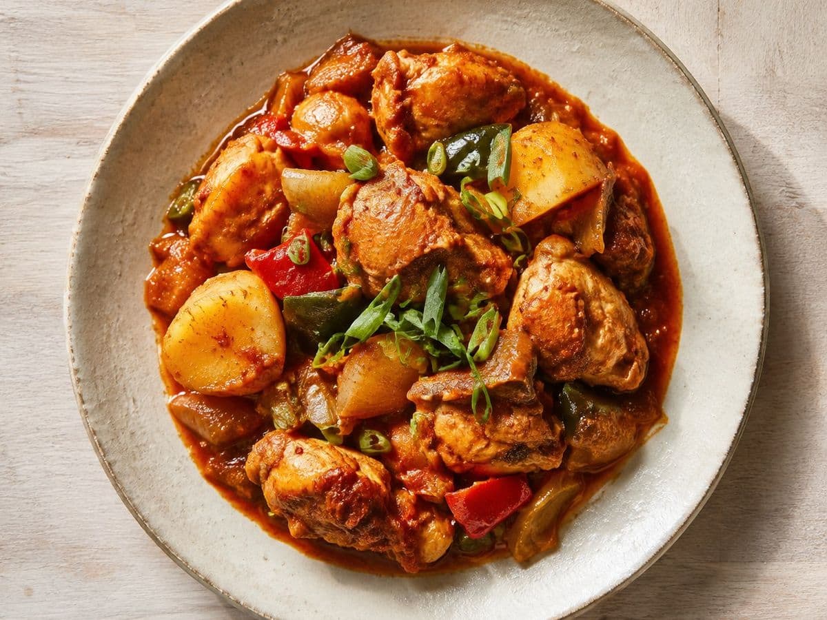 Dakbokkeumtang, plated as one serving.