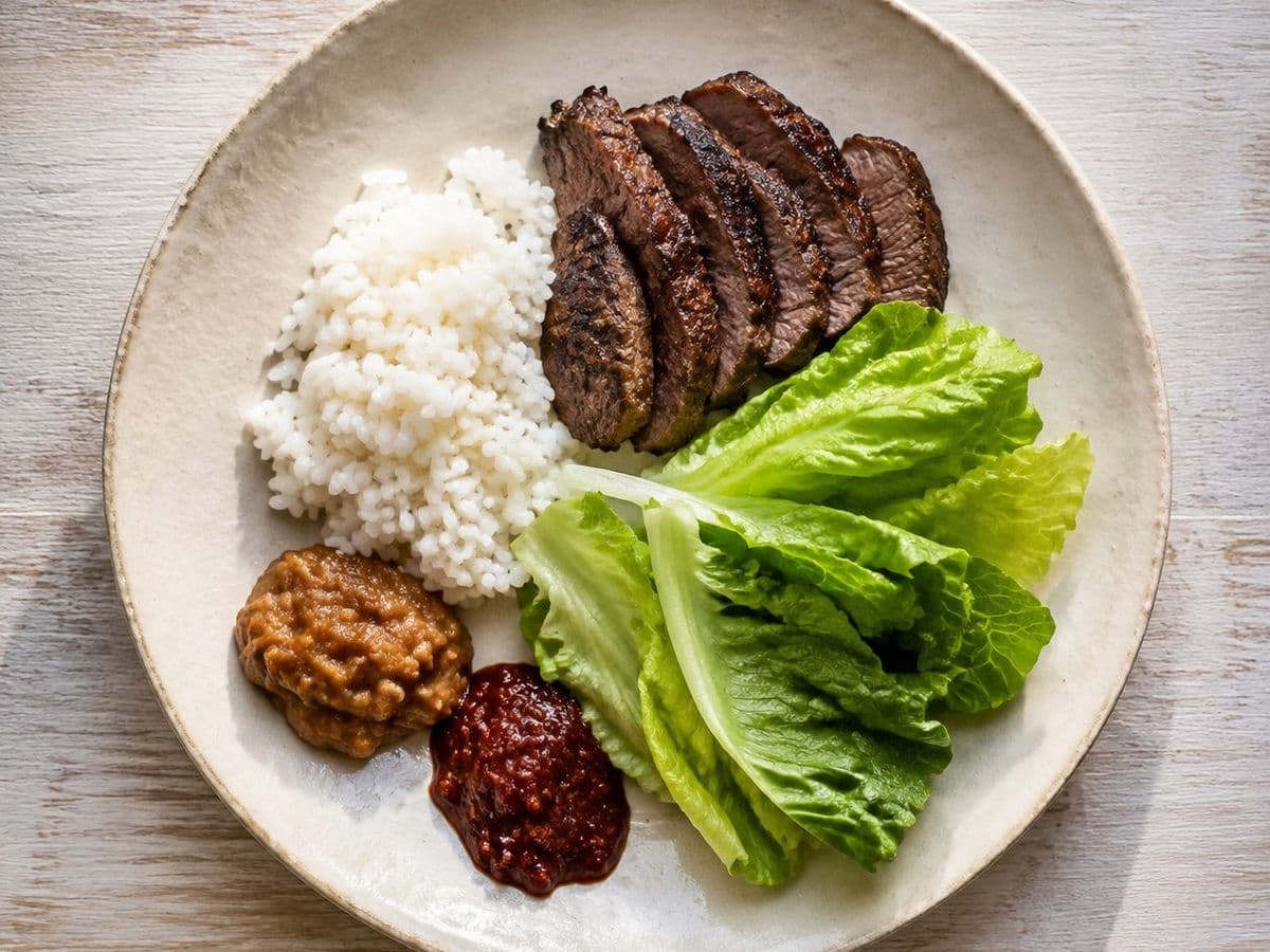 Ssambap, plated as one serving.