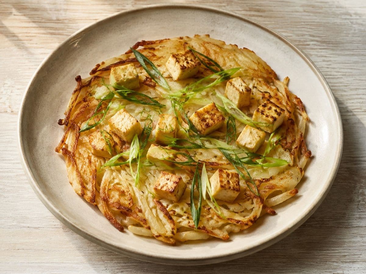 Gamja Jeon, plated as one serving.