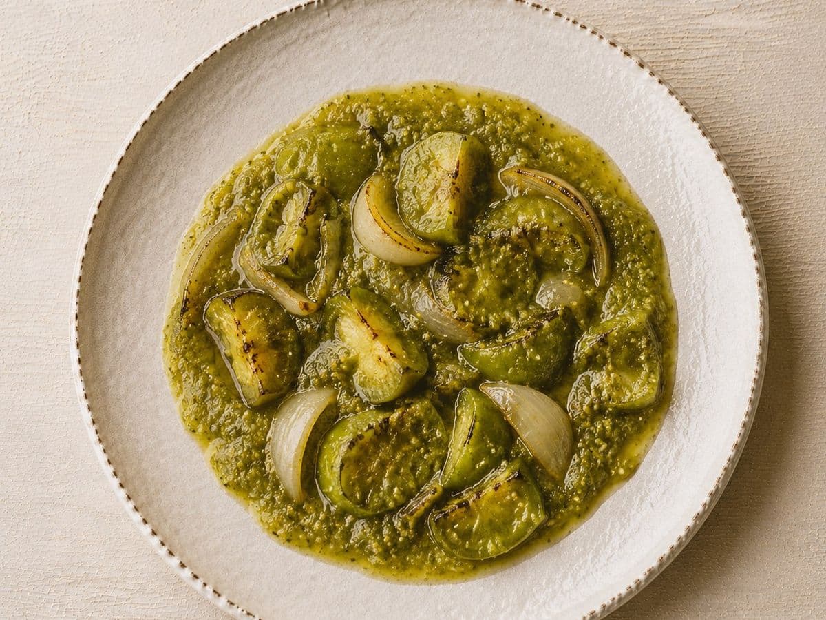 Salsa Verde, plated as one serving.