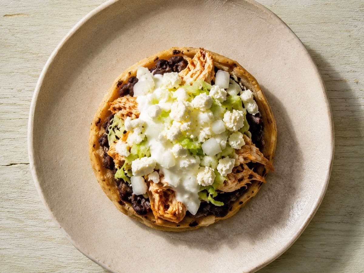 Sopes, plated as one serving.