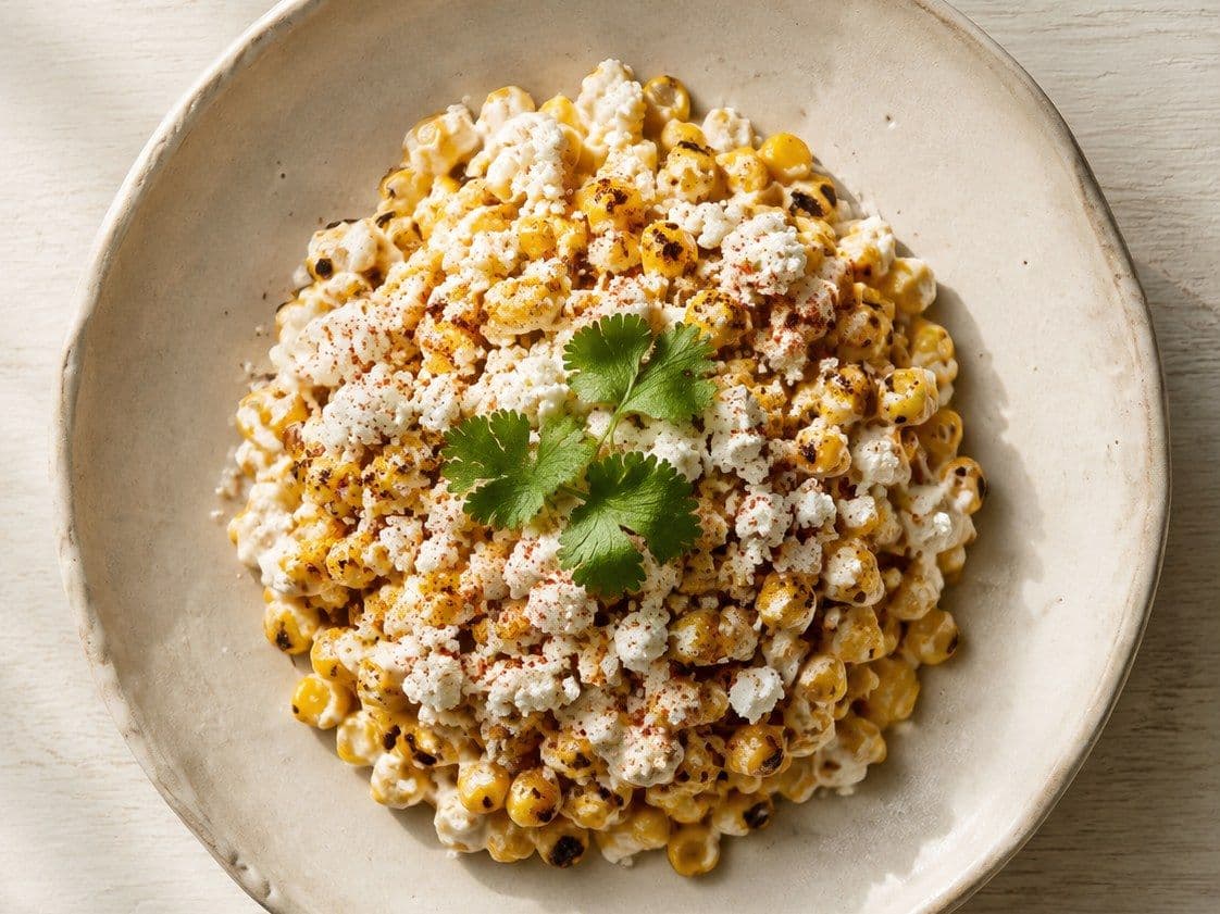 Esquites, plated as one serving.