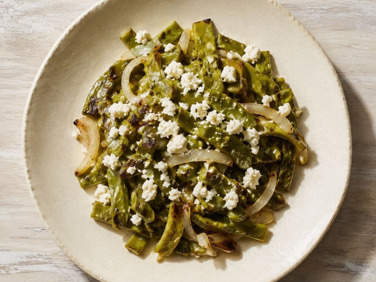 Nopales, plated as one serving.