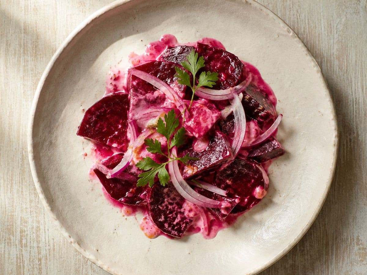 Ensalada de Betabel, plated as one serving.