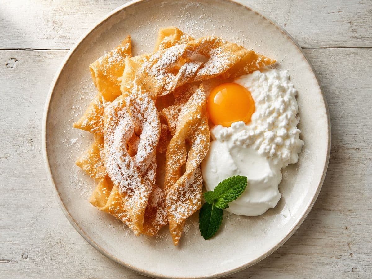 Faworki Angel Wings, plated as one serving.