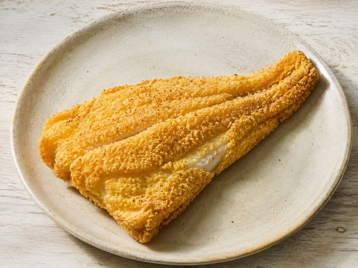 Fried Catfish, plated as one serving.