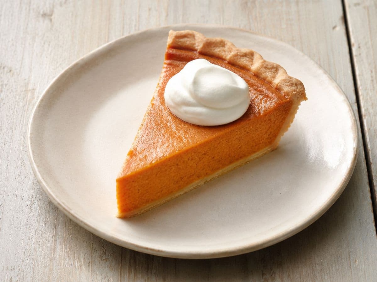 Sweet Potato Pie, plated as one serving.