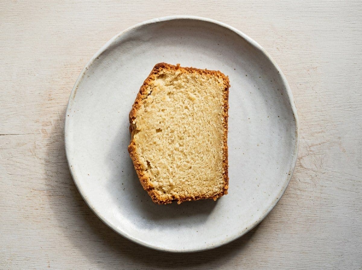 Pound Cake, plated as one serving.