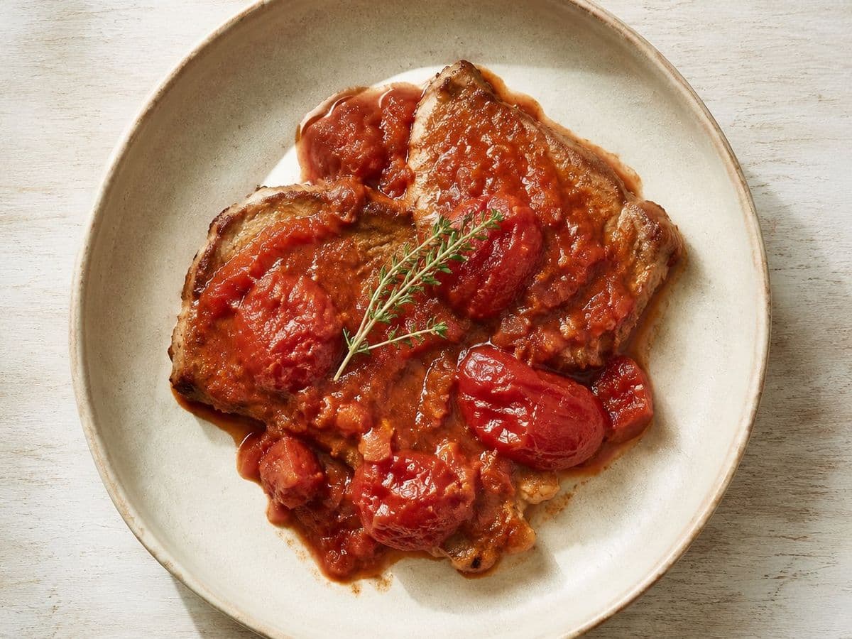 Barbecue Ribs, plated as one serving.