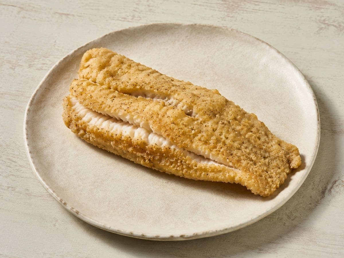 Fried Whiting, plated as one serving.