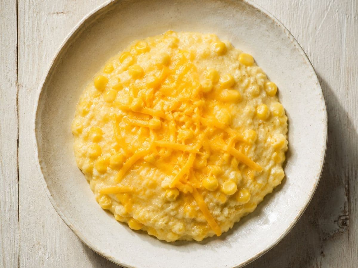 Cheese Grits, plated as one serving.