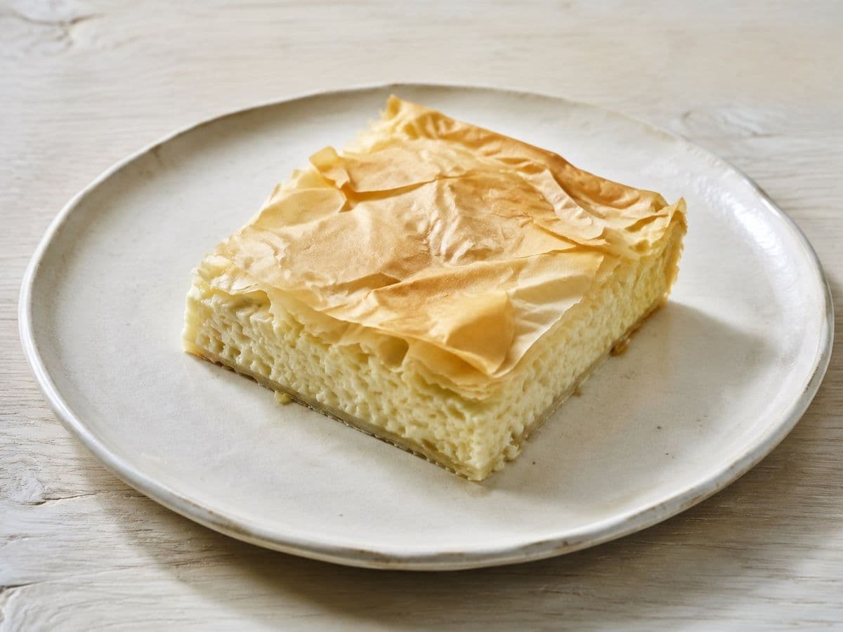 Chess Pie, plated as one serving.