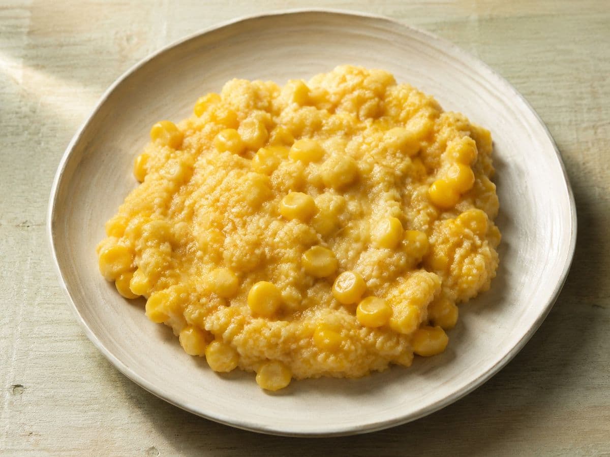 Hot Water Cornbread, plated as one serving.