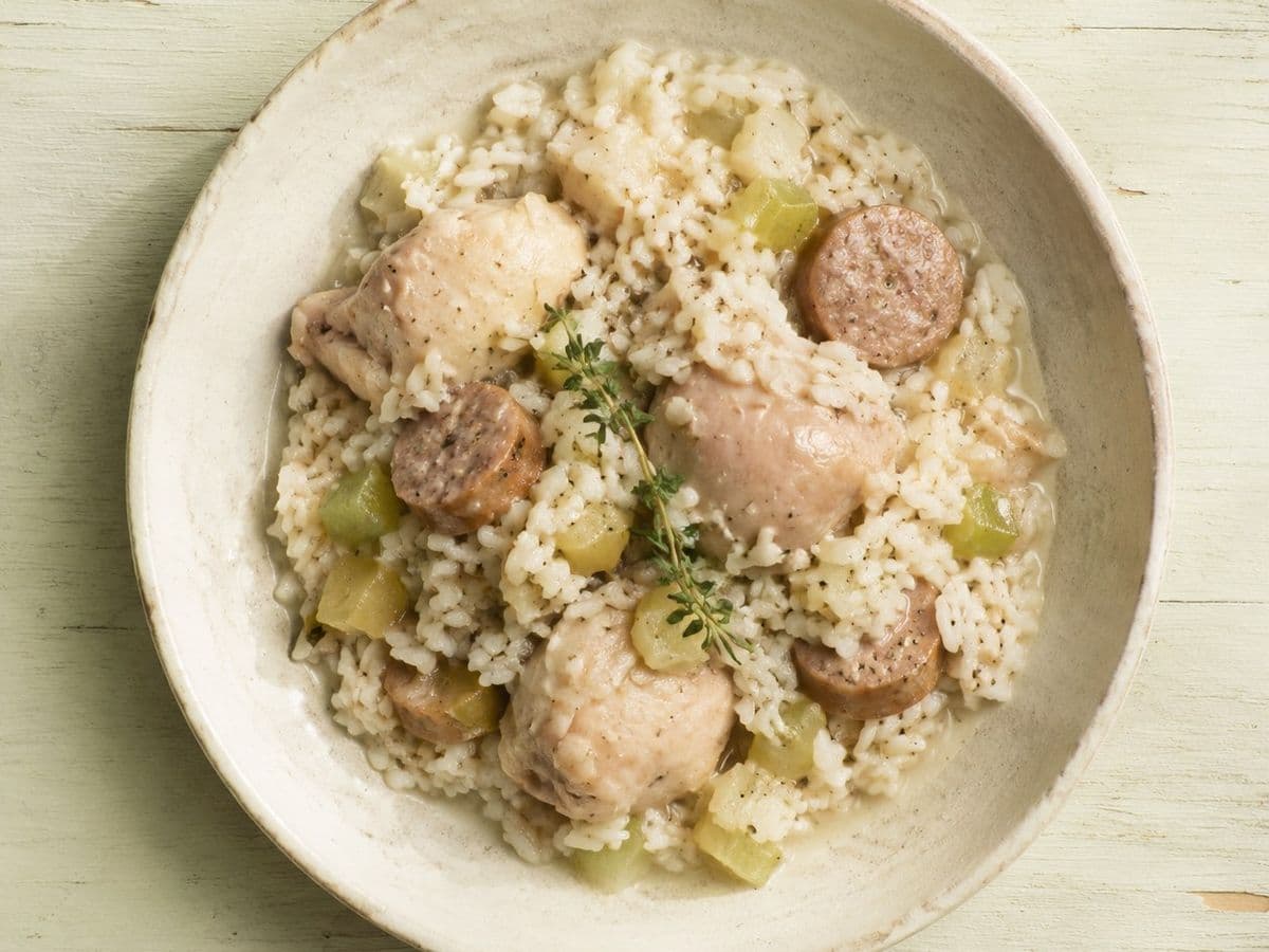 Chicken Bog, plated as one serving.