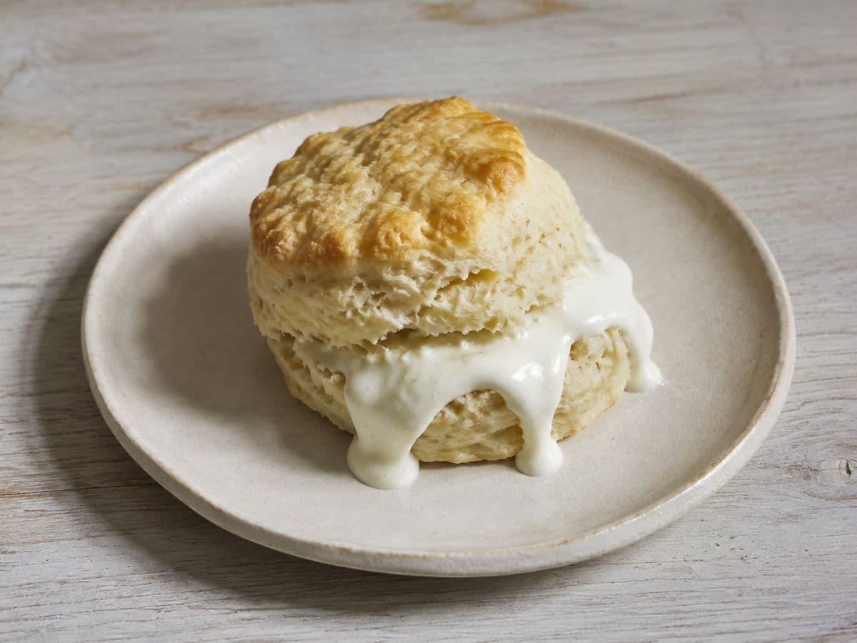 Buttermilk Biscuits, plated as one serving.