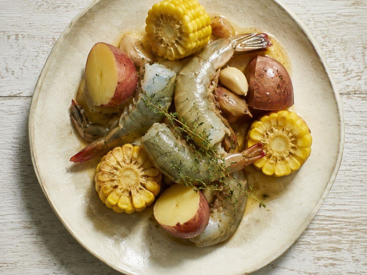 Crawfish Boil, plated as one serving.