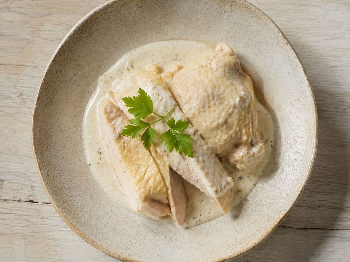 Alabama White Barbecue Chicken, plated as one serving.
