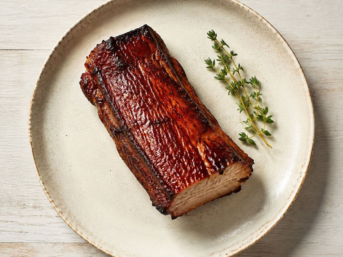 Smoked Pork Ribs, plated as one serving.