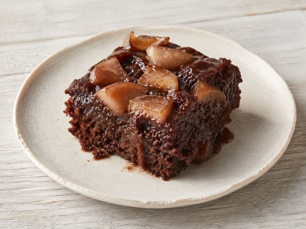 Coca-Cola Cake, plated as one serving.
