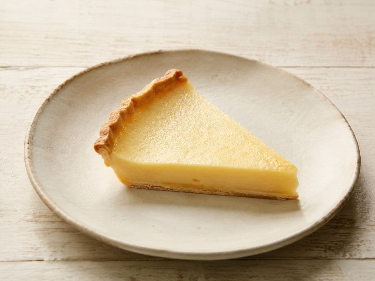 Buttermilk Pie, plated as one serving.