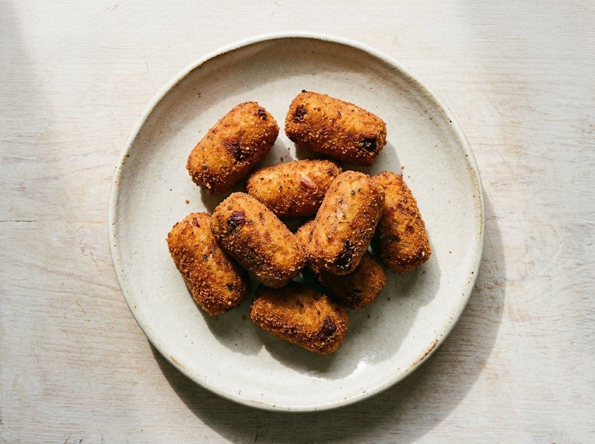 Croquetas de Jamon, plated as one serving.