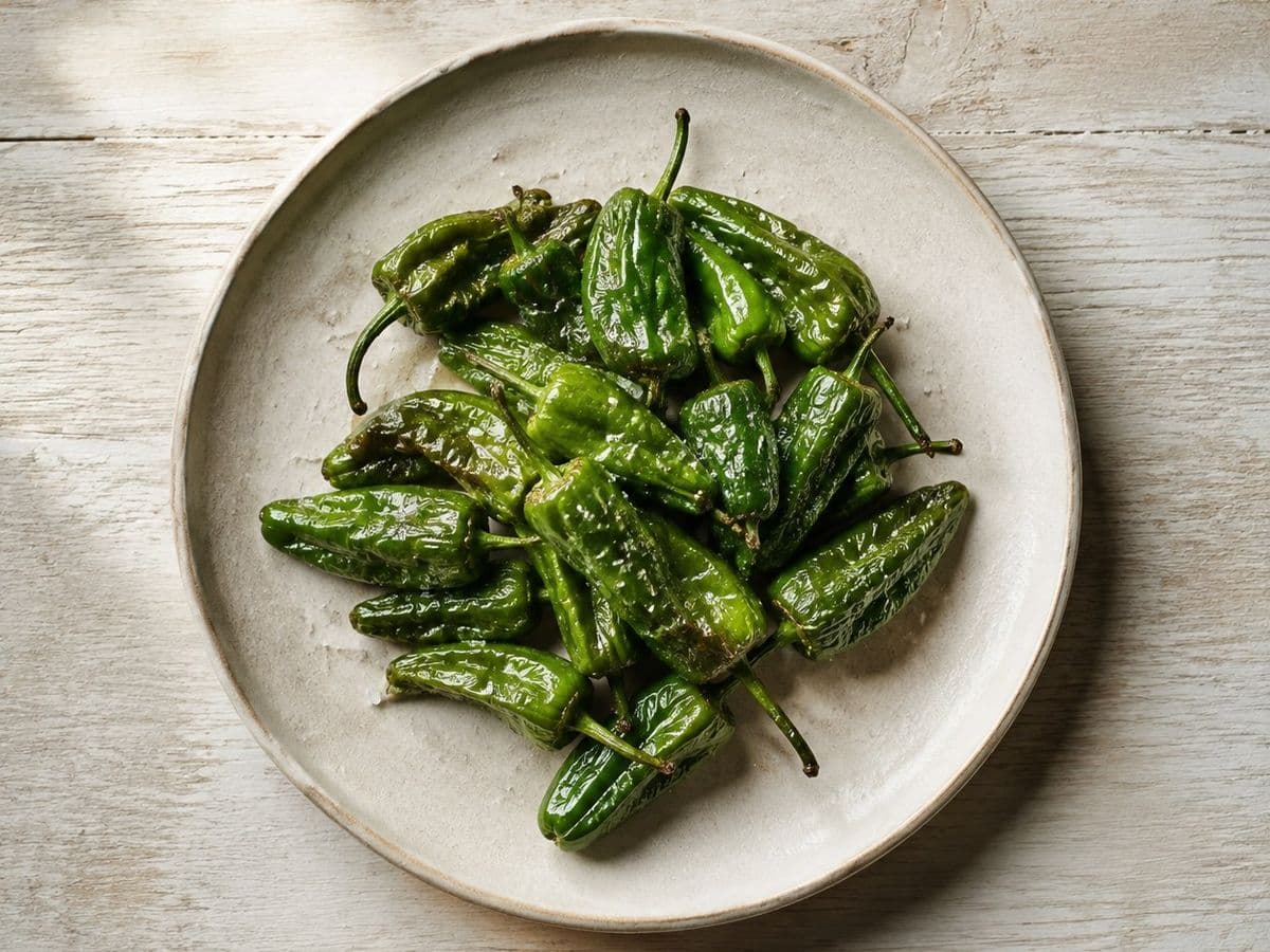 Pimientos de Padron, plated as one serving.