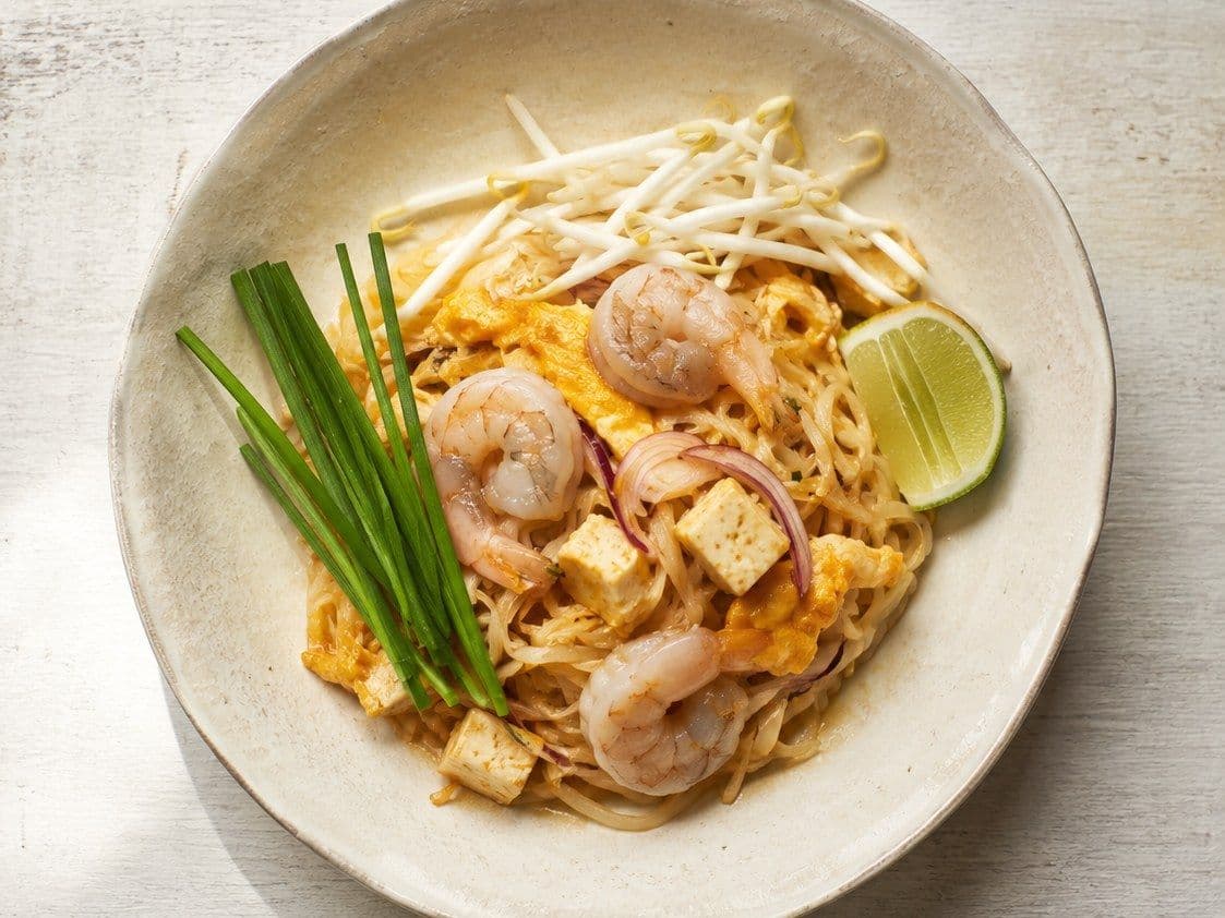 Pad Thai, plated as one serving.