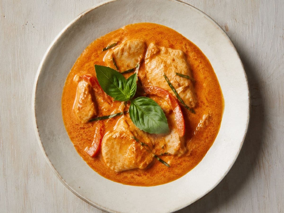 Panang Curry, plated as one serving.