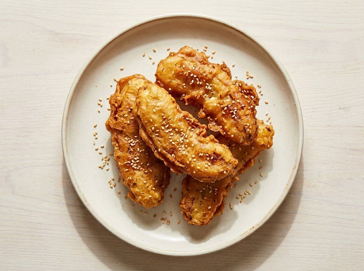 Fried Bananas, plated as one serving.