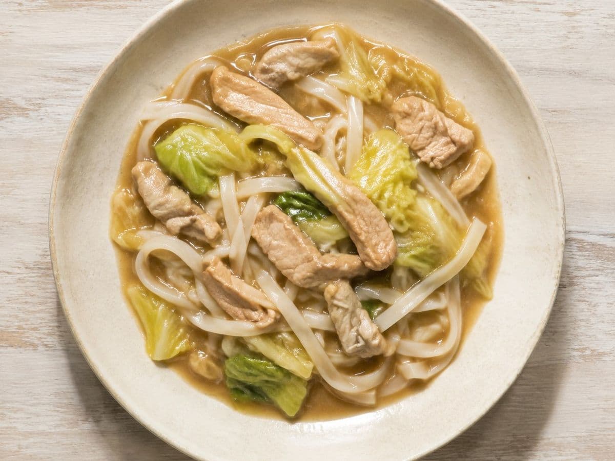 Noodles in Gravy, plated as one serving.